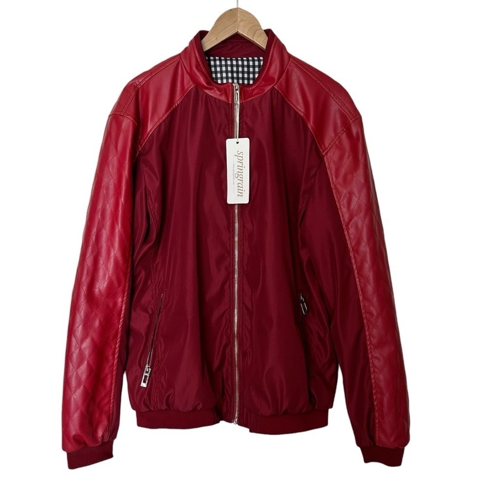 Bomber Style Red Jacket Size Large